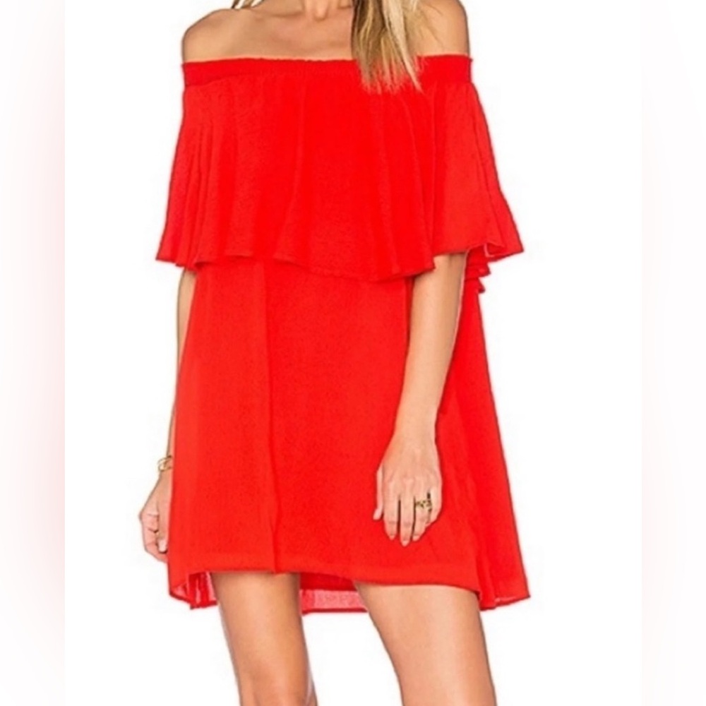 Show Me Your MuMu Vibrant Red Off-Shoulder Mini Dress